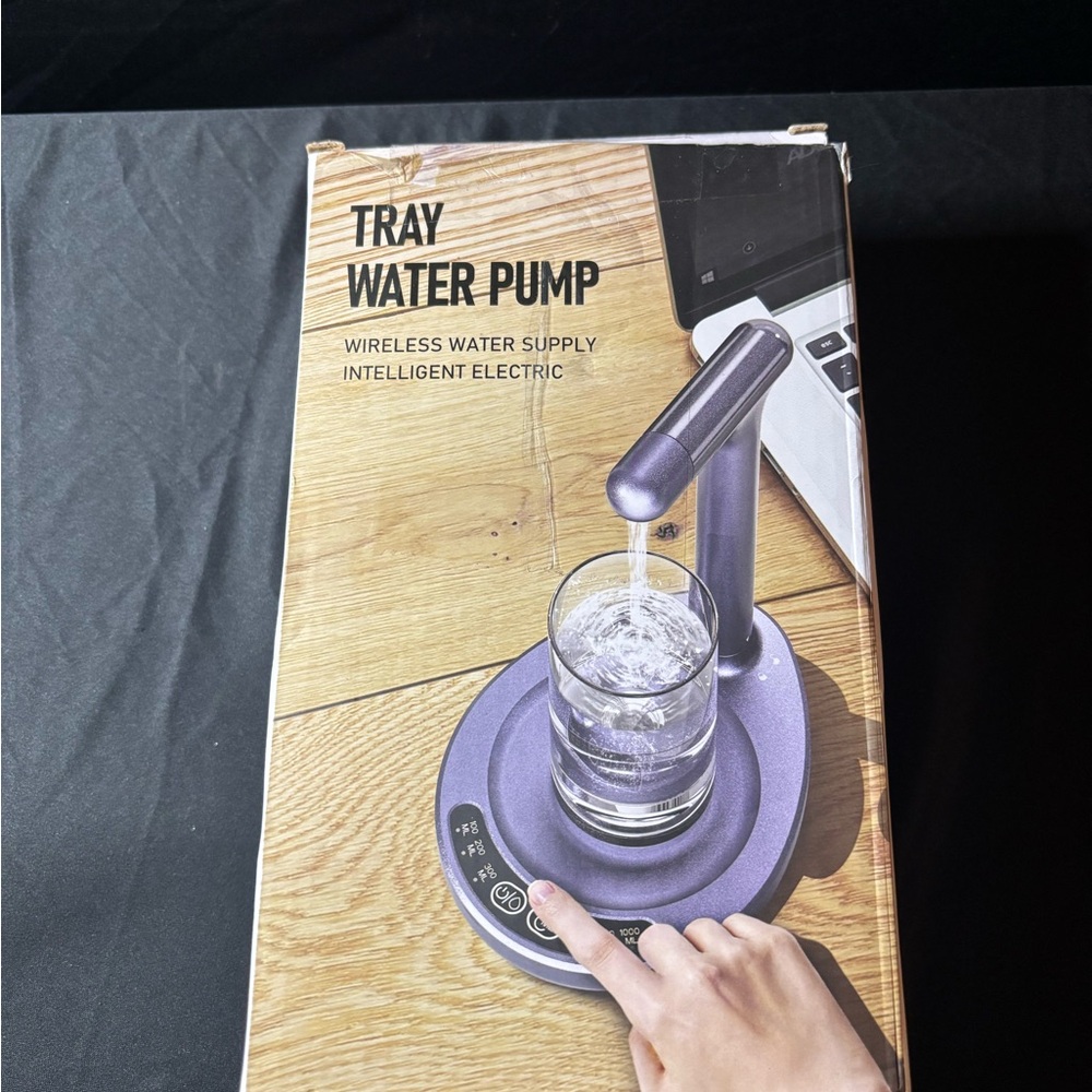 Black Wireless Tray Water Pump – Portable, Automatic Water Supply System